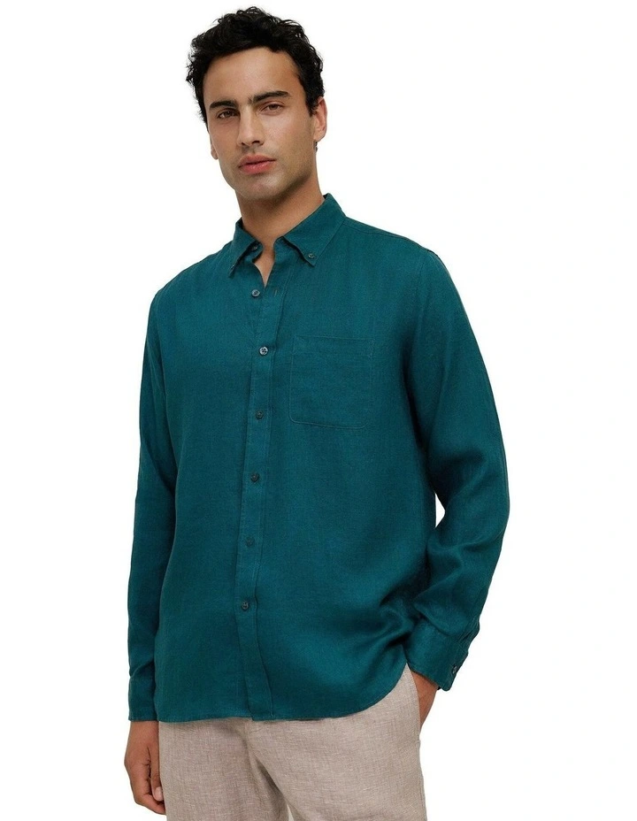 Regular Fit Linen Classic Long Sleeve Shirt image 1