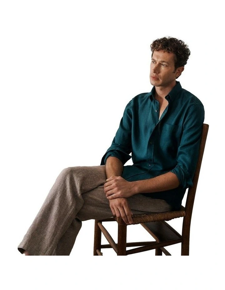 Regular Fit Linen Classic Long Sleeve Shirt image 2