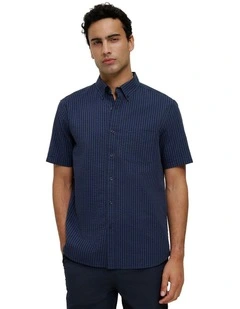 Cotton Seersucker Short Sleeve Shirt