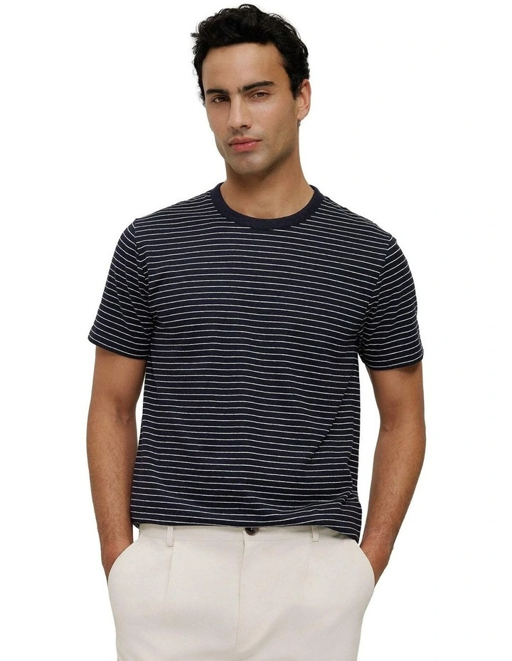 Linen Cotton Jersey Stripe T-shirt image 1
