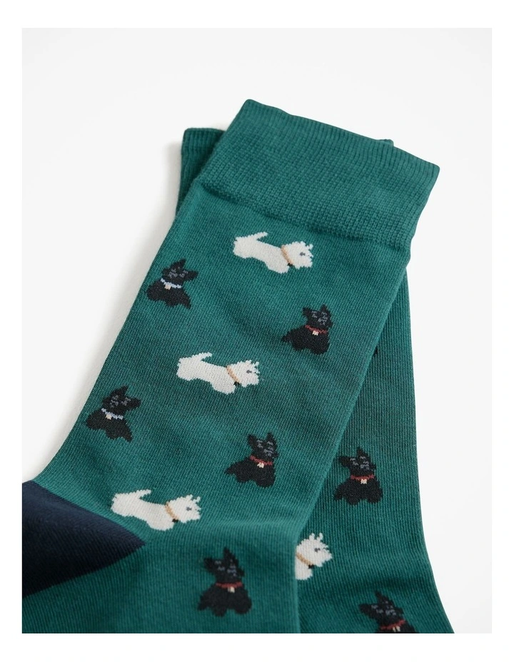Terrier Crew Sock in Jade image 2