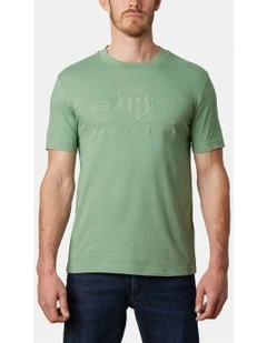 Tonal Shield T-Shirt in Kalamata Green