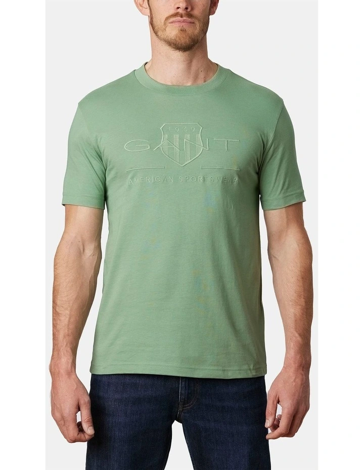 Tonal Shield T-Shirt in Kalamata Green image 1