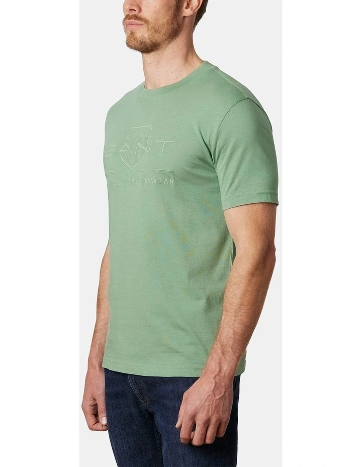 Tonal Shield T-Shirt in Kalamata Green image 3