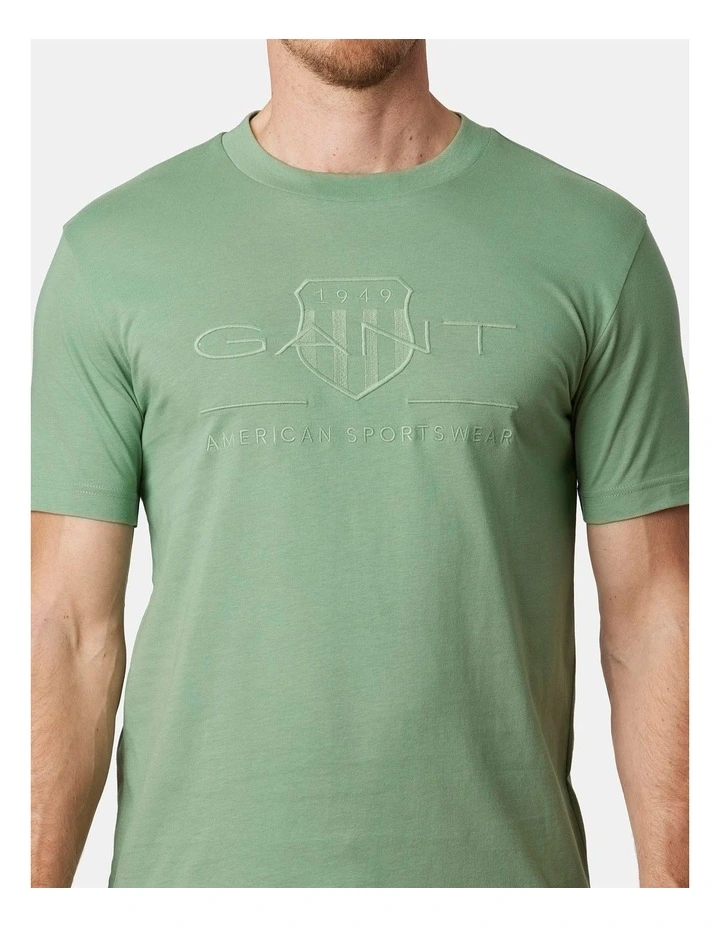 Tonal Shield T-Shirt in Kalamata Green image 4