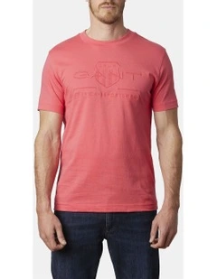 Tonal Shield T-Shirt in Watermelon Red