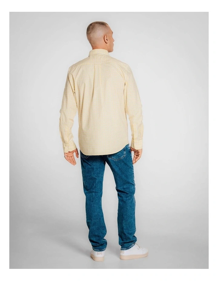 Regular Fit Classic Checked Poplin Shirt in Banana Yellow image 2
