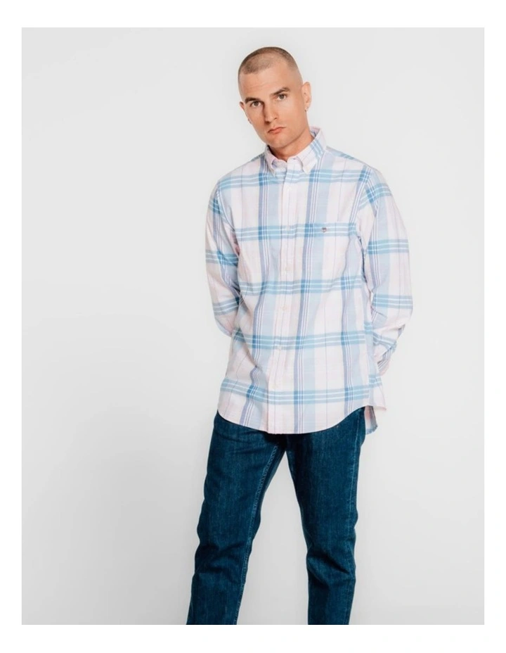 Regular Fit Classic Oxford Check Shirt in Light Pink image 1