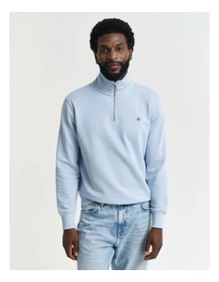 Shield Half-Zip Sweatshirt in Fresh Blue