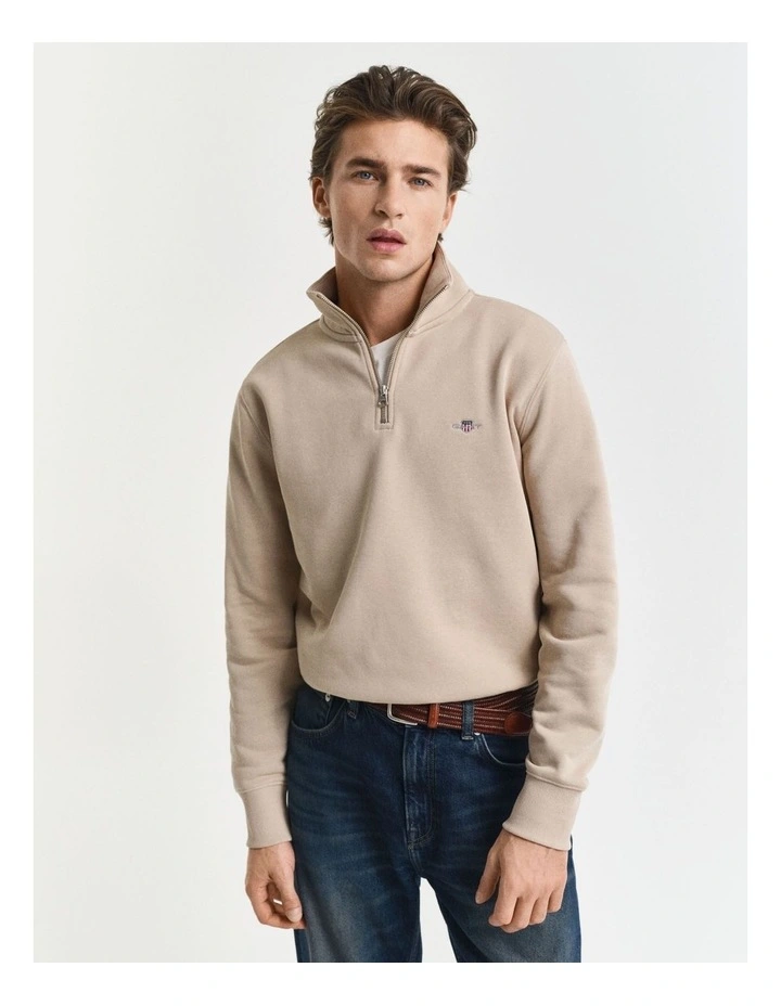 Shield Half-Zip Sweatshirt in Dry Sand image 1