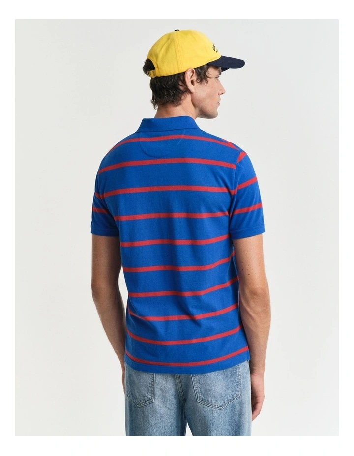 Striped Polo Shirt in Lapis Blue image 2