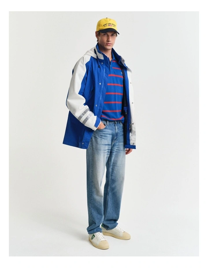 Striped Polo Shirt in Lapis Blue image 3