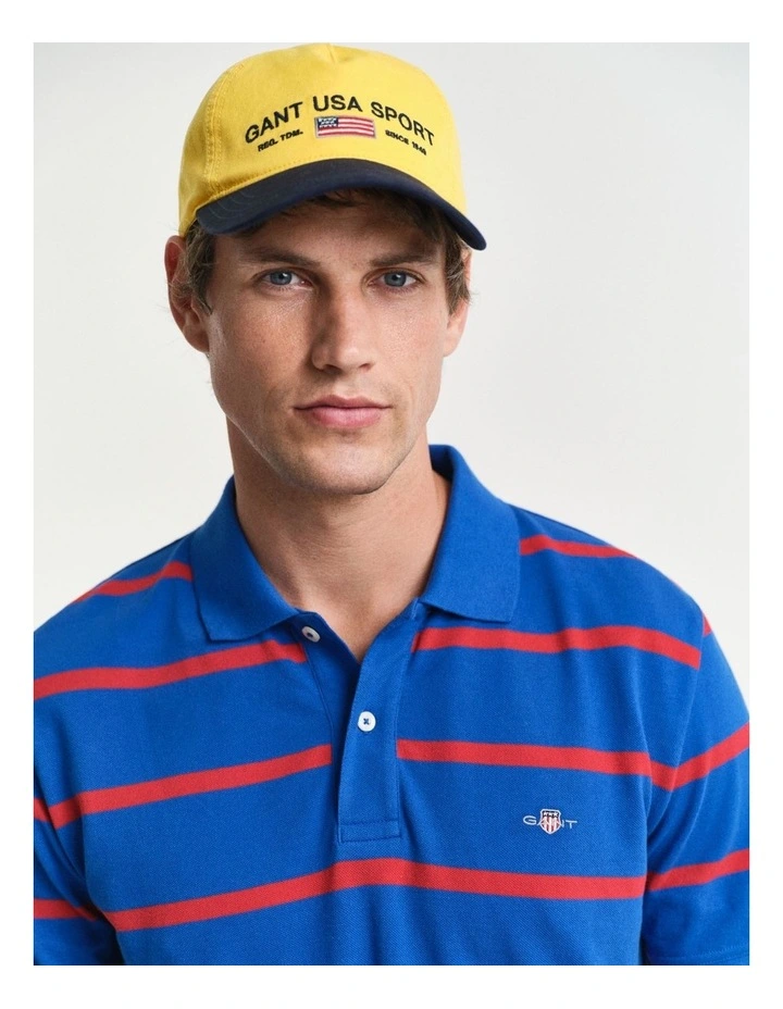 Striped Polo Shirt in Lapis Blue image 4