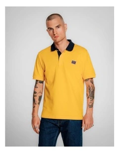 Contrast Polo Shirt in Daffodil Yellow