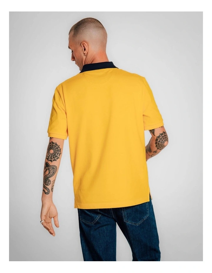 Contrast Polo Shirt in Daffodil Yellow image 2