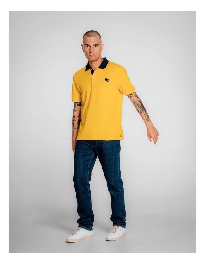 Contrast Polo Shirt in Daffodil Yellow image 3
