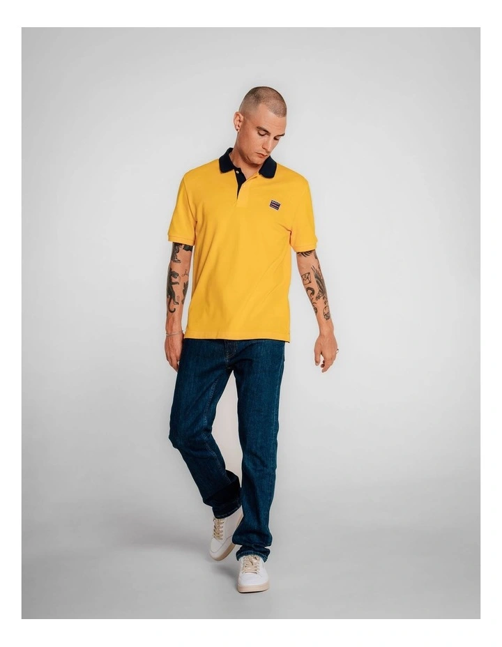 Contrast Polo Shirt in Daffodil Yellow image 4