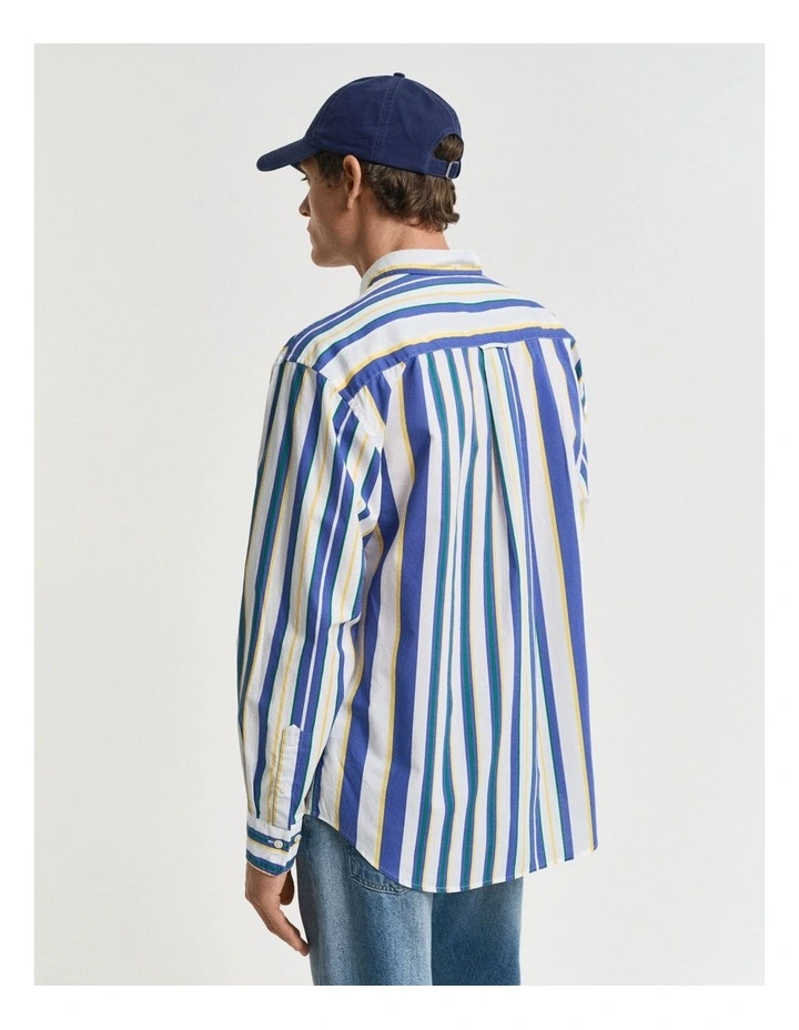 Relaxed Fit Stripe Print Shirt in Multicolor image 2