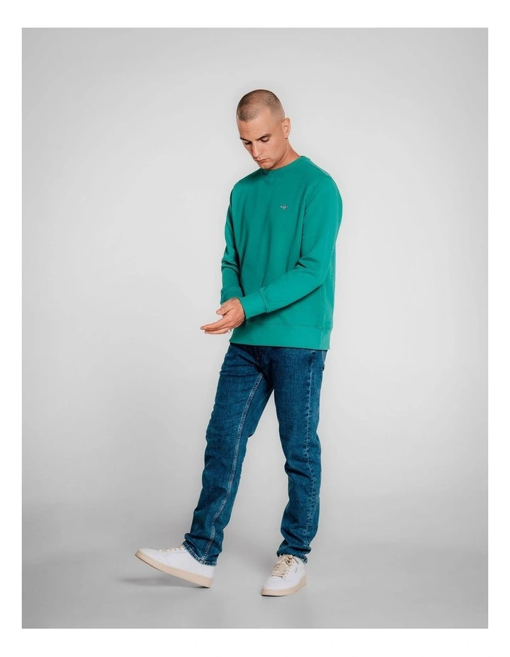 Shield Crew Neck Sweatshirt in Deep Green image 4