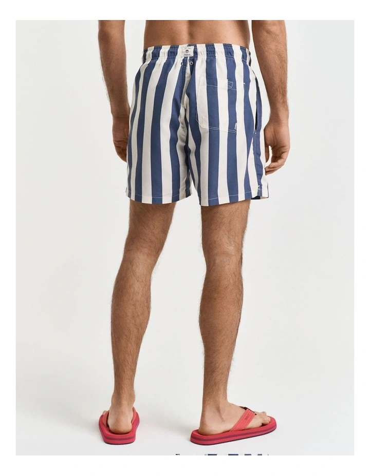 Block Stripe Swim Shorts in Dusty Navy image 2