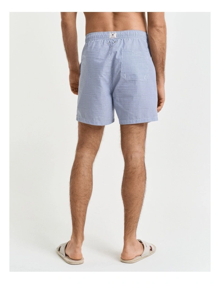 Seersucker Swim Shorts in Rich Blue image 2