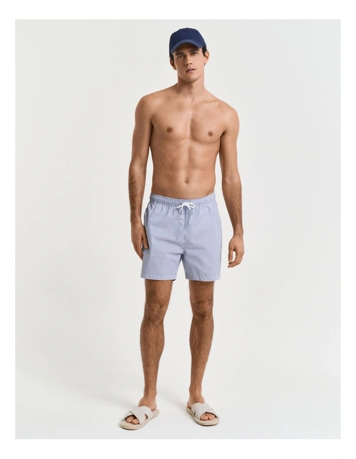 Seersucker Swim Shorts in Rich Blue image 3