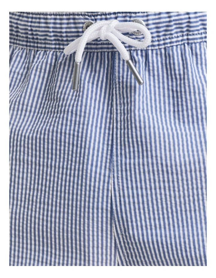 Seersucker Swim Shorts in Rich Blue image 5