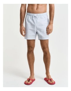 Seersucker Swim Shorts in Fresh Blue