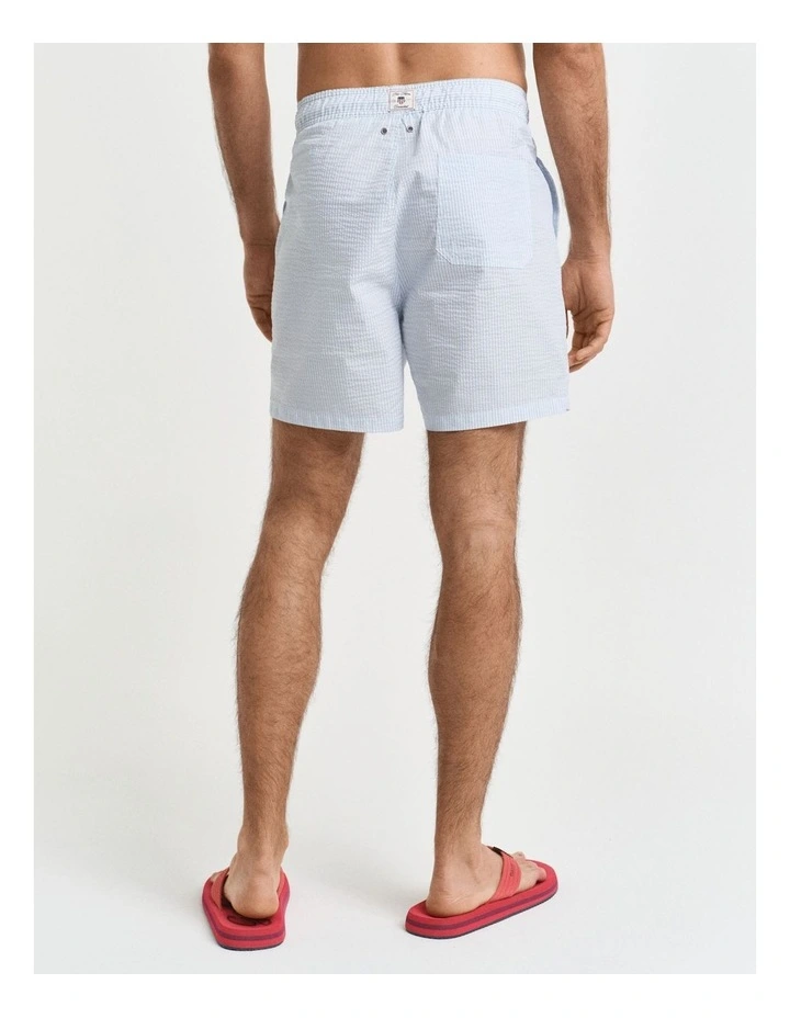 Seersucker Swim Shorts in Fresh Blue image 2