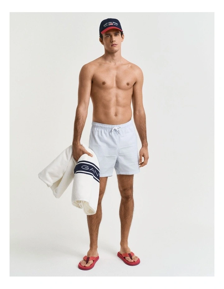 Seersucker Swim Shorts in Fresh Blue image 3