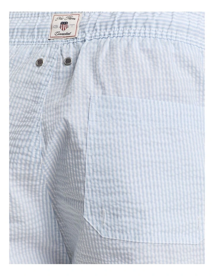 Seersucker Swim Shorts in Fresh Blue image 4