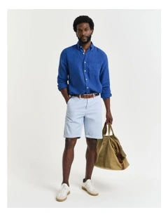 Regular Fit Sunfaded Chino Shorts in Fresh Blue
