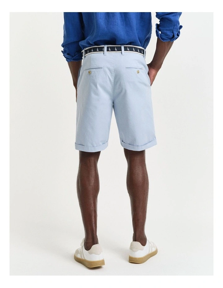 Regular Fit Sunfaded Chino Shorts in Fresh Blue image 2