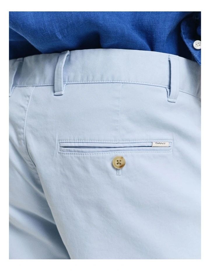 Regular Fit Sunfaded Chino Shorts in Fresh Blue image 5