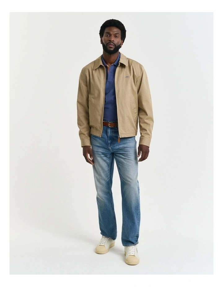 Contrast Piqu Polo Shirt in Dusty Navy image 4