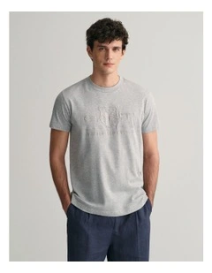 Tonal Shield T-Shirt in Grey Melange