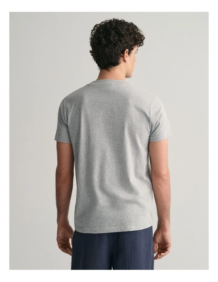 Tonal Shield T-Shirt in Grey Melange image 2