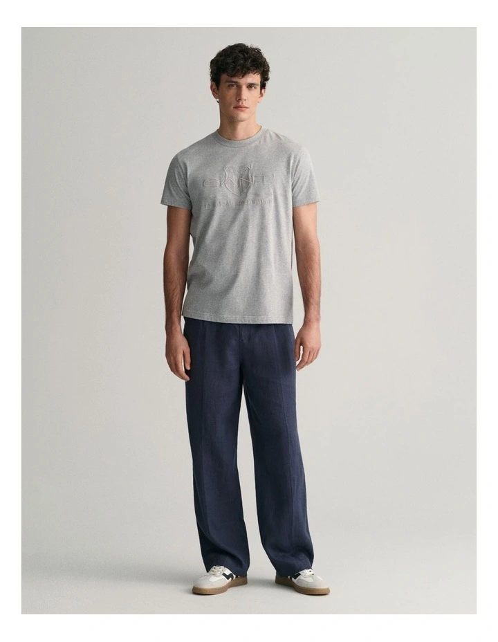 Tonal Shield T-Shirt in Grey Melange image 3