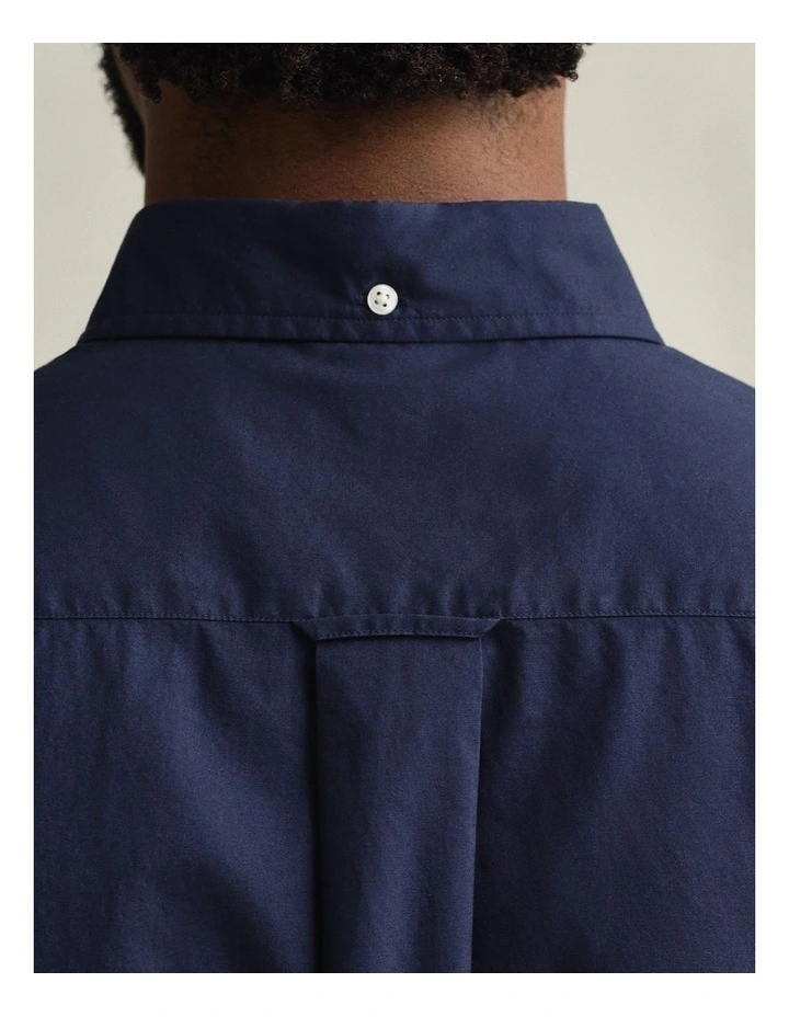 Regular Fit Poplin Short Sleeve Shirt in Marine image 3
