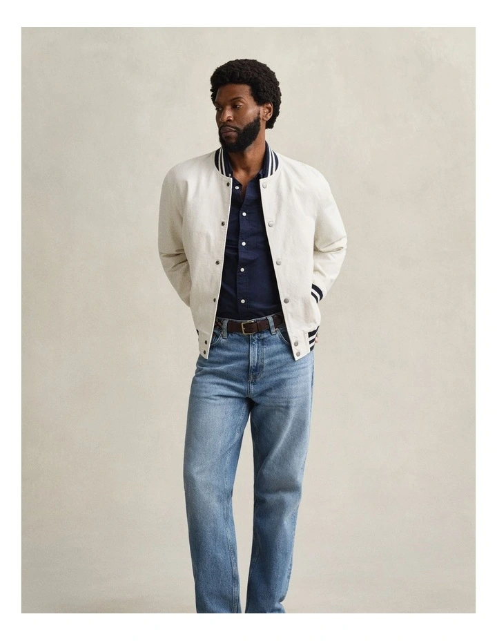 Regular Fit Poplin Short Sleeve Shirt in Marine image 5