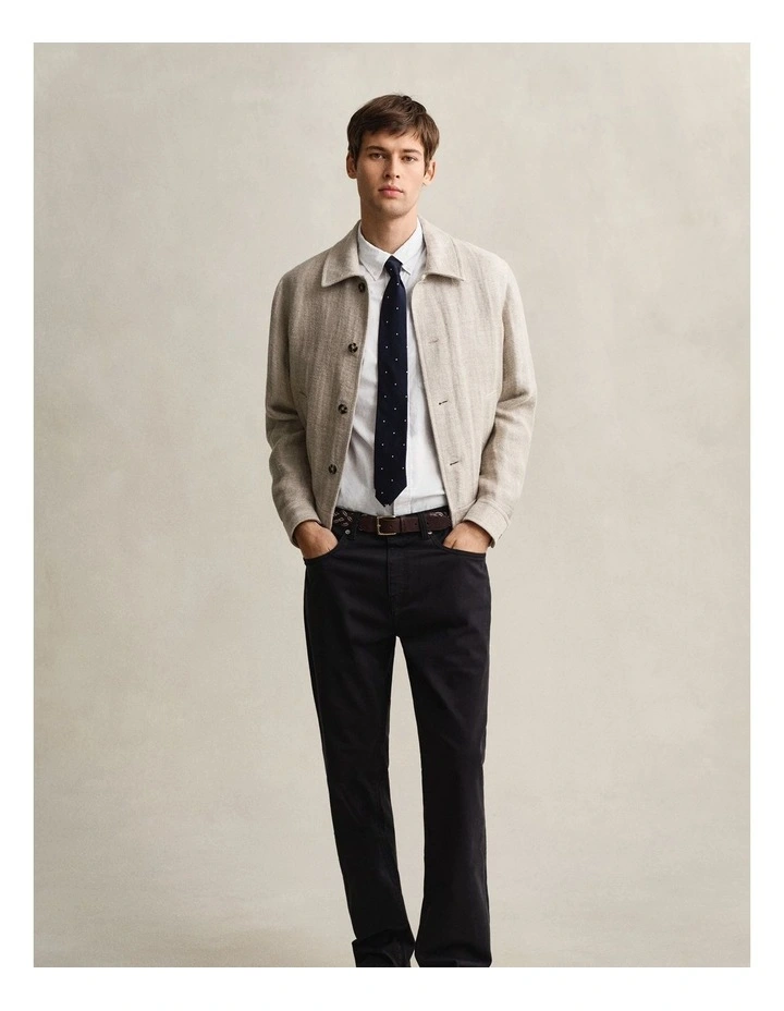 Regular Fit Poplin Short Sleeve Shirt in White image 4
