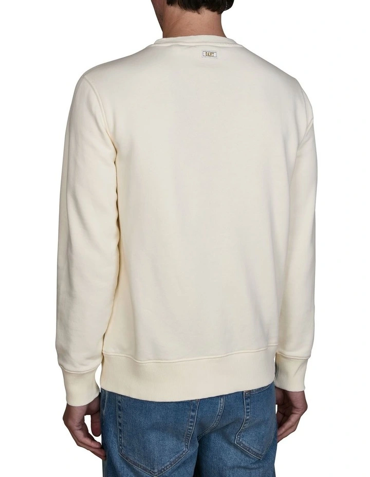 Graphic Crew Neck Sweatshirt in Cream image 2