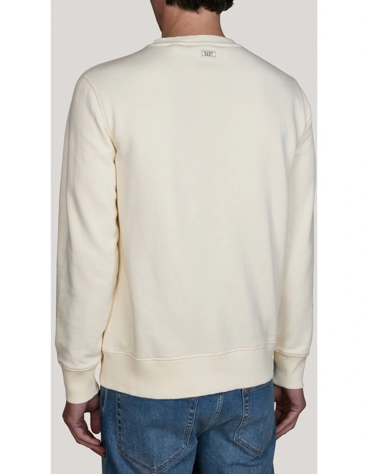 Graphic Crew Neck Sweatshirt in Cream image 2