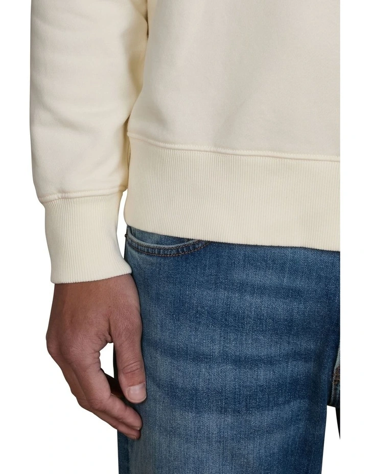 Graphic Crew Neck Sweatshirt in Cream image 4