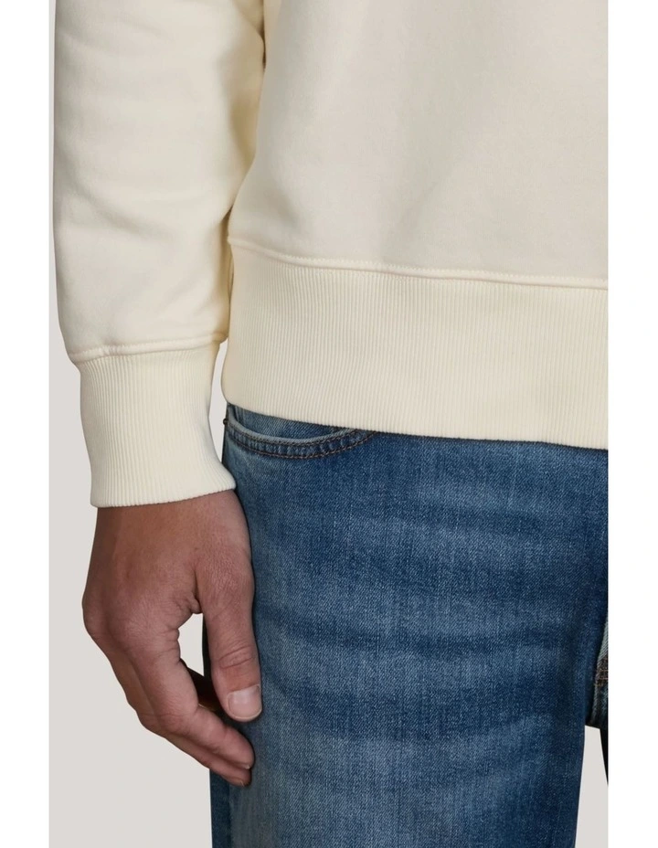 Graphic Crew Neck Sweatshirt in Cream image 4