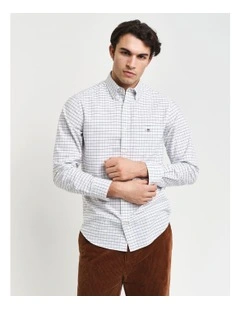 Regular Fit Tattersall Classic Oxford Shirt in Light Blue