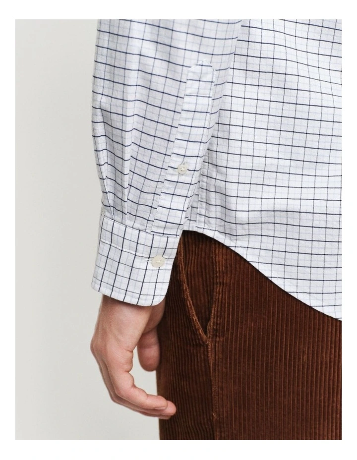 Regular Fit Tattersall Classic Oxford Shirt in Light Blue image 3