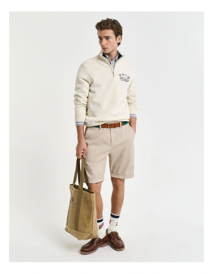 Regular Fit Sunfaded Chino Shorts in Dry Sand image 4
