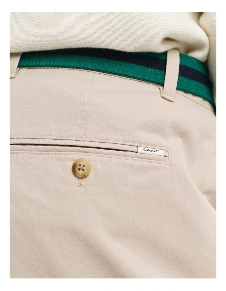Regular Fit Sunfaded Chino Shorts in Dry Sand image 5