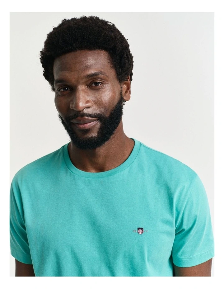 Regular Fit Shield T-shirt in Tropic Blue image 3